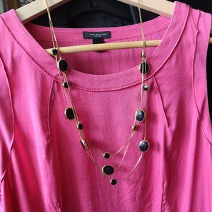 Ann Taylor Silk Sleeveless Pink Top, Small